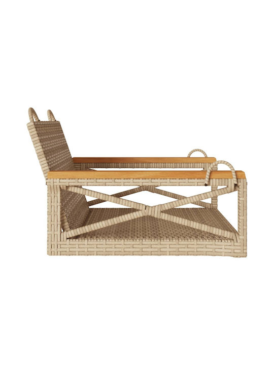 Rattan Swing Beige with 110kg Maximum Weight Capacity L63xW62xH40cm