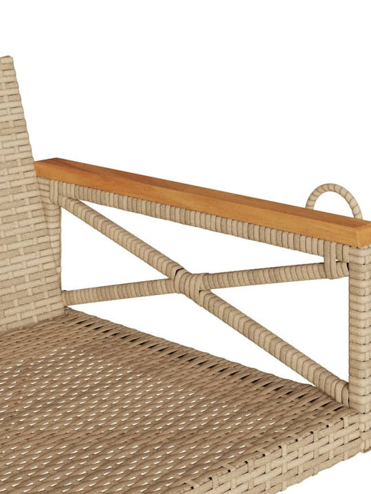 Rattan Swing Beige with 110kg Maximum Weight Capacity L63xW62xH40cm