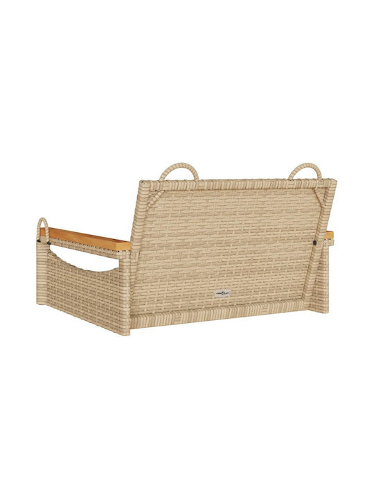 Rattan Swing Beige with 110kg Maximum Weight Capacity L63xW62xH40cm