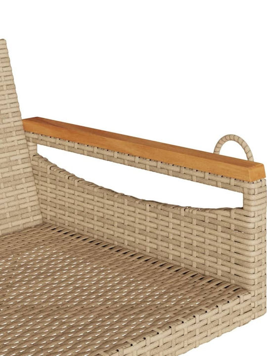 Rattan Swing Beige with 110kg Maximum Weight Capacity L63xW62xH40cm