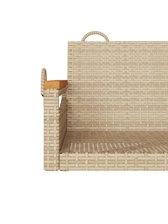 Rattan Swing Beige with 110kg Maximum Weight Capacity L63xW62xH40cm