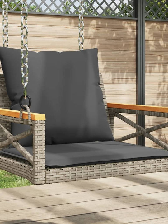 Rattan Swing Gray with 110kg Maximum Weight Capacity L63xW62xH40cm