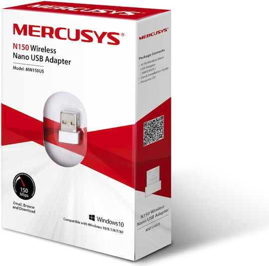 Mercusys N150 USB Netzwerkadapter mit Drahtloser Wi-Fi Verbindung 150Mbps (Netzwerkversion v2)