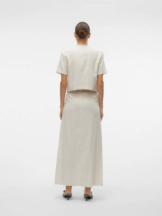 Vero Moda Linen Maxi Skirt Beige