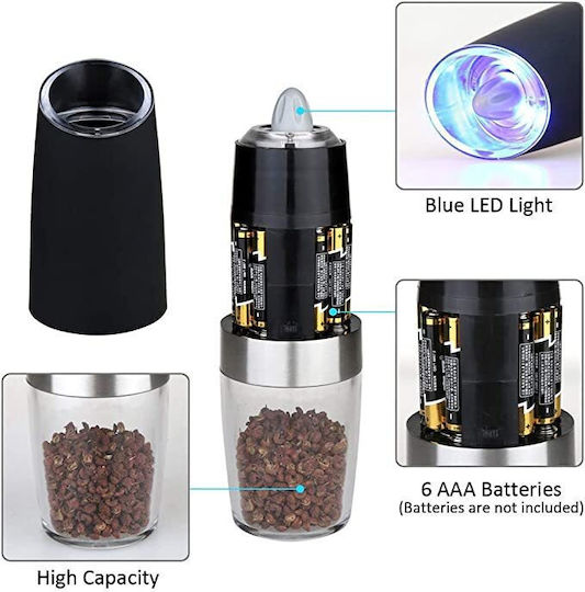 Electric Set Spice Mills made of Ceramic in Silver Color 1pcs
