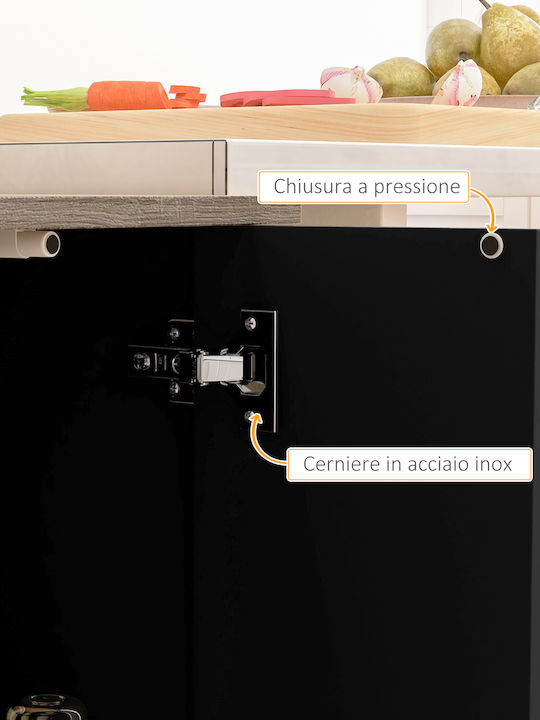 Τραπέζι Κουζίνας Ξύλινο Δρυς Και Μαύρο 105x60x82εκ.