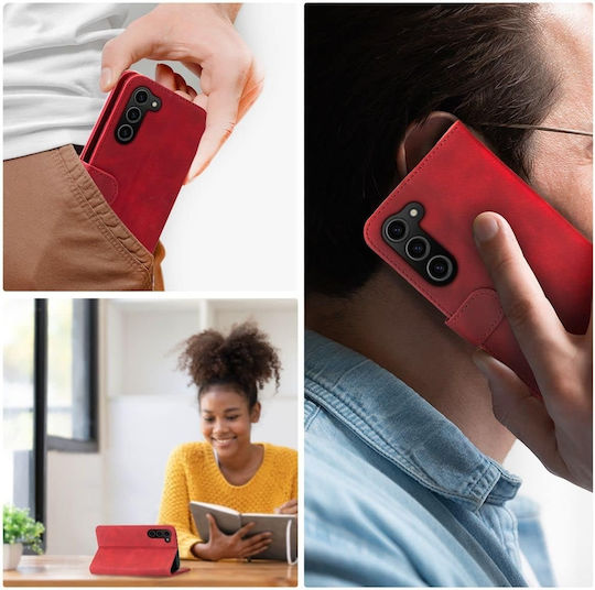 Rosso Element Pu Wallet Synthetic Leather Red (Galaxy S23)