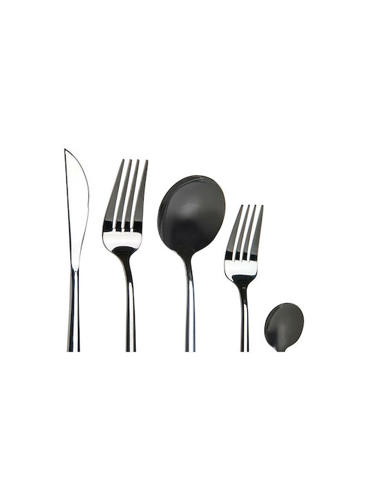 DKD Home Decor Set de Tacâmuri Inoxidabil Negre 20buc