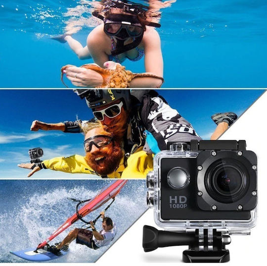 E045 Action Camera Full HD (1080p) Υποβρύχια (με Θήκη) Μαύρη
