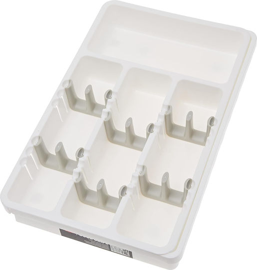 Tăvi Pentru Tacâmuri De Sertar Rabătabilă Din Plastic 41x38cm Albă