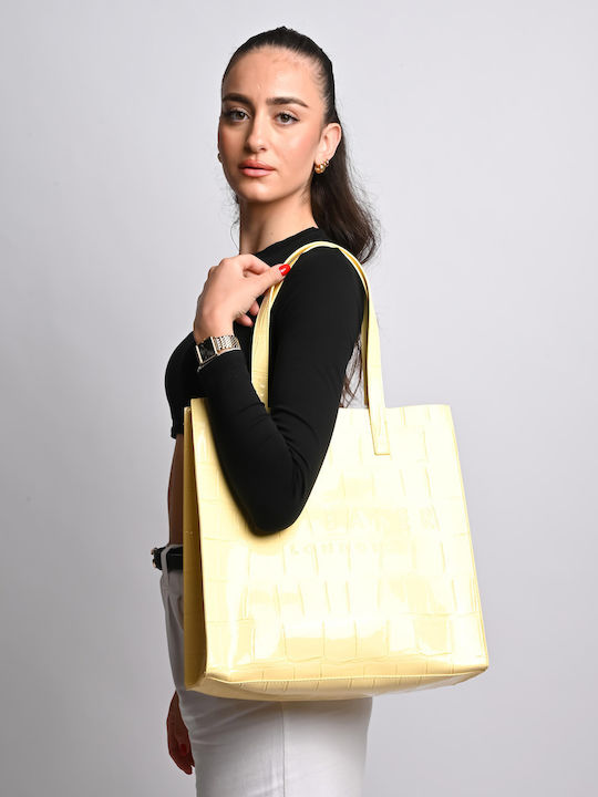 Reptcon Women's Bag Tote Light Yellow 253518-croccon