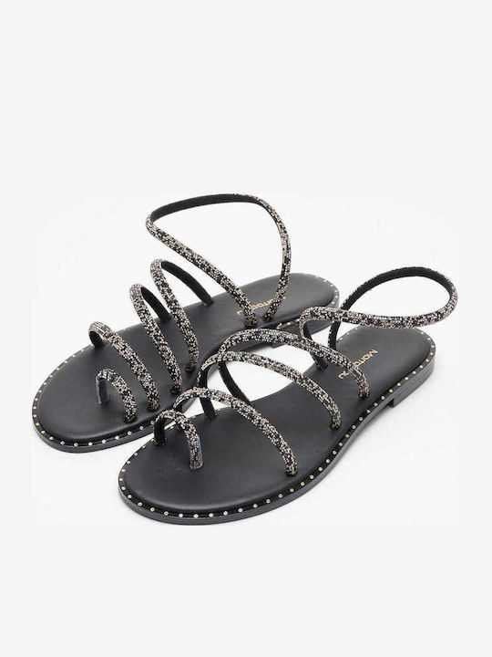 Women's Flats Vennia Black Rhinestones Mortoglou