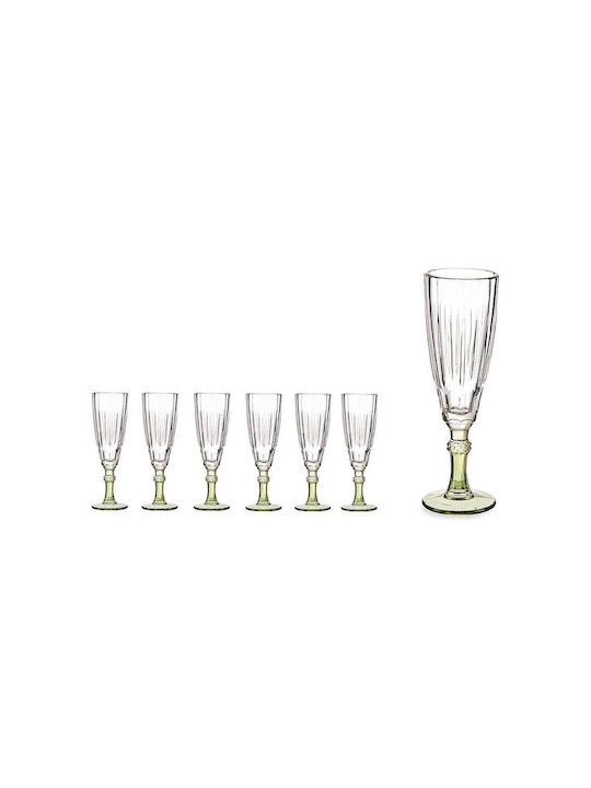 Exotic Glass Champagne made of Crystal in Green Color Goblet 170ml 1pcs