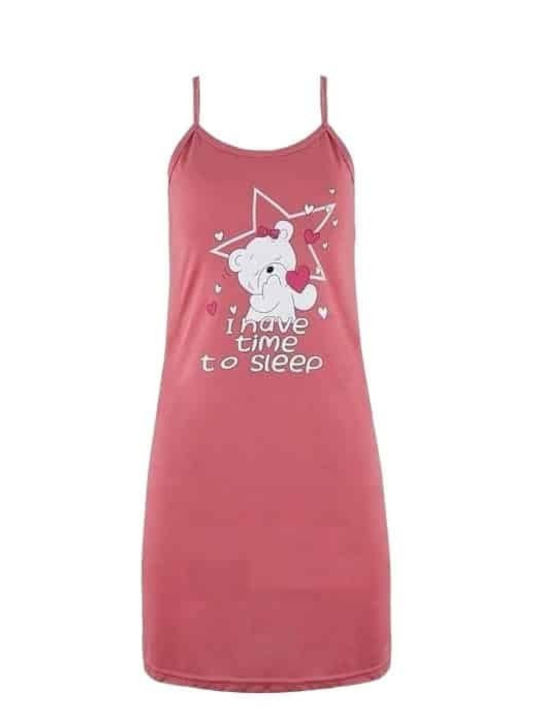 Fawn Summer Women's Nightdress Salmon