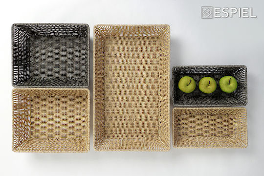 Espiel Decorative Wicker Basket Beige 32.5x17.5x6.5cm