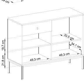 Мебели за съхранение Mono от метал Синьо + златно 103.5x83.2x39см