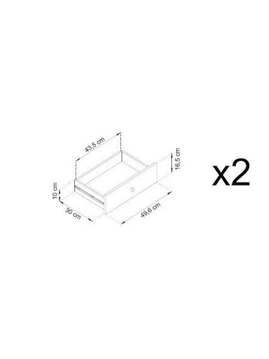 Мебели за съхранение Mono от метал Синьо + златно 103.5x83.2x39см