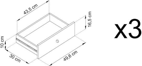 Μπουφές Mono Ξύλινος Μπλε + χρυσό 153.4x83.2x39cm