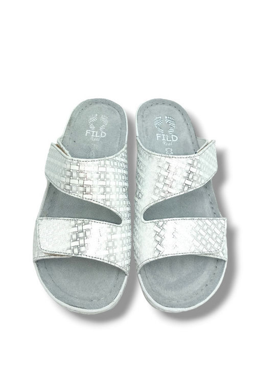 Ibiza Anatomic Women's Leather Platform Wedge Sandals Silver