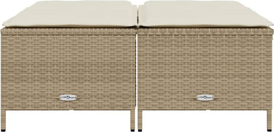 Outdoor Stool Rattan Beige 4 Pieces 50x48x36.5cm Outdoor Stool Rattan Beige 4 Pieces 50x48x36.5cm