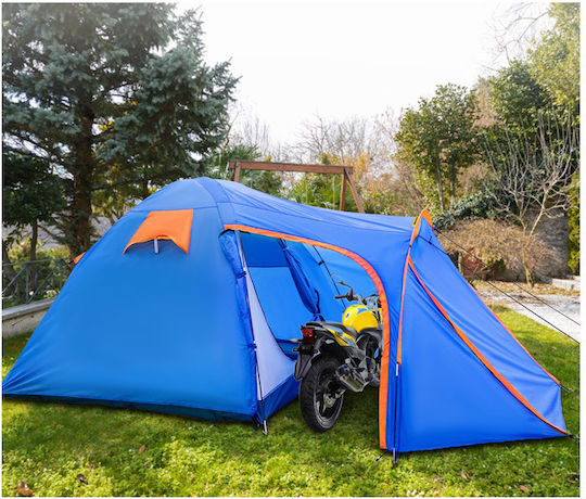 Vevor Camping Tent Tunnel Blue 3 Seasons for 3 People 405x215x170cm