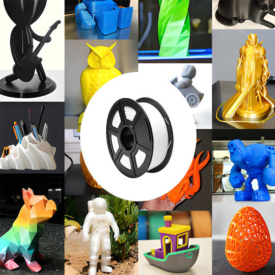 PLA 3D Printer Filament 1.75mm Λευκό 0.2kg