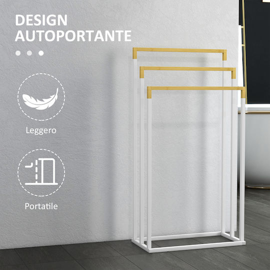 Kleankin Single Wall-Mounted Bathroom Rail ​45x22.5cm White