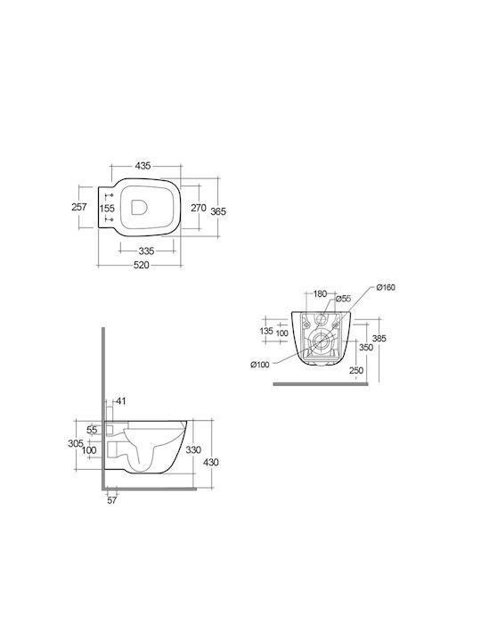 Rak Ceramics Λεκάνη Κρεμαστή Rimless με Καζανάκι με Κάλυμμα Duroplast Soft Close Λευκή
