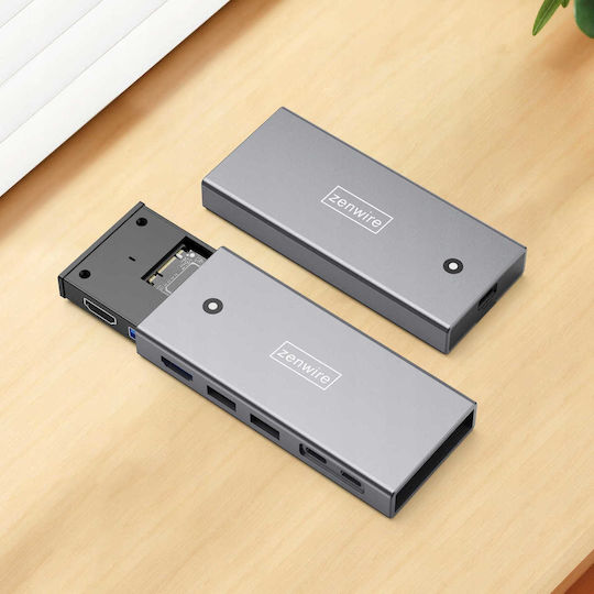 Zenwire Θήκη για Σκληρό Δίσκο M.2 SATA III NVME με σύνδεση Type-C