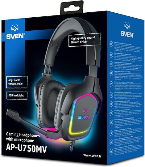 Sven AP-U750MV Over Ear Gaming Headset with Connection 3.5mm / USB