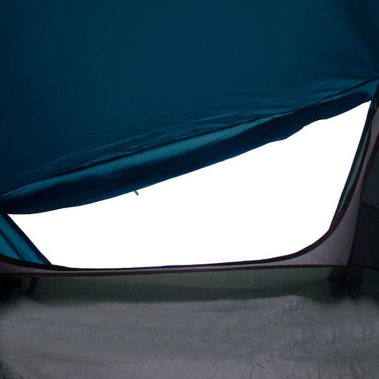 vidaXL Camping Tent Tunnel Blue with Double Cloth for 1 Person 210x100x94cm