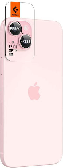 Spigen Glas.tr Ez Fit Optik Pro Camera Protection Tempered Glass Pink for the Apple iPhone 14/14 Plus/15/15 Plus