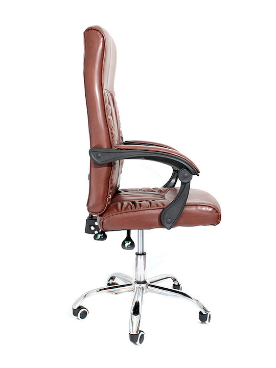 Executive Reclining Office Chair with Fixed Arms Coffee