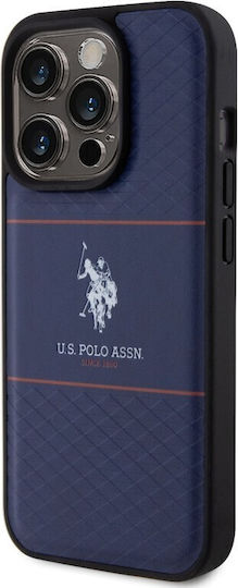 U.S. Polo Assn. Pattern Back Cover Silicon Albastru marin (iPhone 15 Pro)