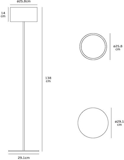 VK Lighting LED Лампа за под В138см. Черен VK Lighting LED Лампа за под В138см. Черен