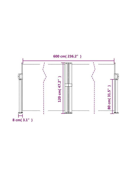 vidaXL Роло щора Тераса 1.2x6м