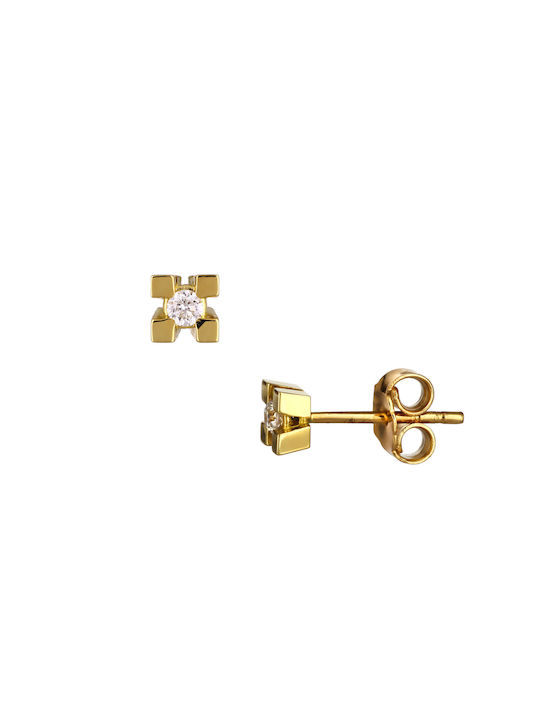 Single Stone Diamond Earrings 18K Gold P-70895 Yellow Gold K18