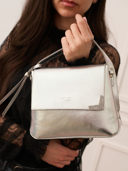 Cute Desire Leder Damentasche Schultertasche Silber