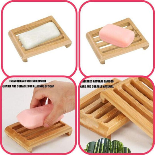 Non-Slip Bath Mats Set Wooden Multicolour