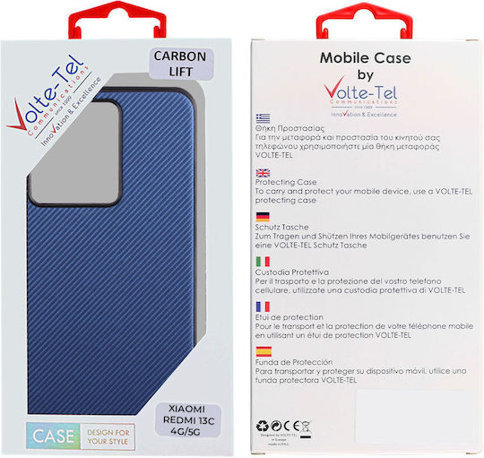 Volte-Tel Carbon Lift Back Cover Σιλικόνης Μπλε (Xiaomi Redmi 13C)
