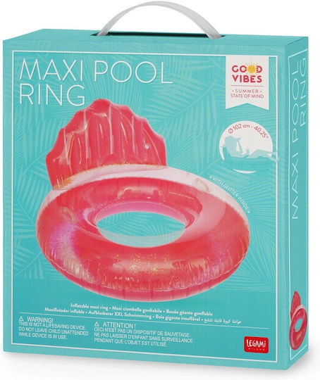 Legami Milano Kid's Inflatable Float for Sea with Handles Red with Glitter 102cm