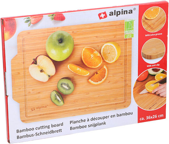 Alpina Appliances Επιφάνεια Κοπής Ξύλινη Μπεζ 36x26cm