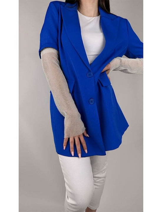Mezzo Mezzo Damen Blazer Blue Roulette