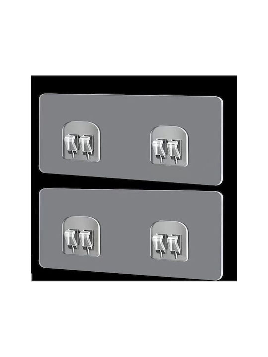 Άγκιστρο Μπάνιου Μονό με Βίδες ​6x14cm Inox Διάφανο
