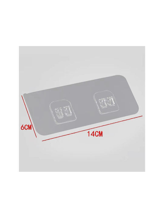 Άγκιστρο Μπάνιου Μονό με Βίδες ​6x14cm Inox Διάφανο