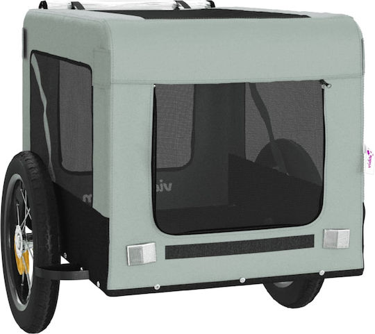 vidaXL Dog Carrying Gray Bicycle Trailer for 30kg Pets L120xW54.5xH53cm