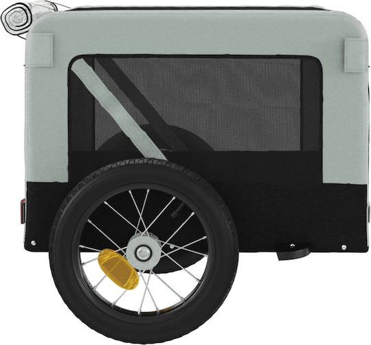 vidaXL Dog Carrying Gray Bicycle Trailer for 30kg Pets L120xW54.5xH53cm