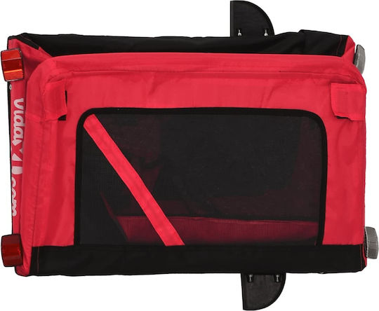 vidaXL Fahrradanhänger für Hunde bis 45kg Rot L123xB66xH63cm.