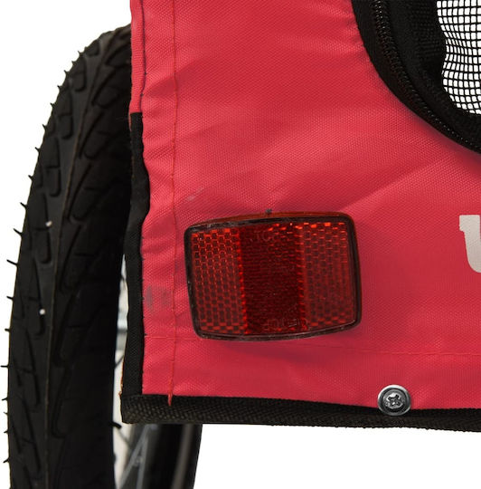 vidaXL Fahrradanhänger für Hunde bis 45kg Rot L123xB66xH63cm.