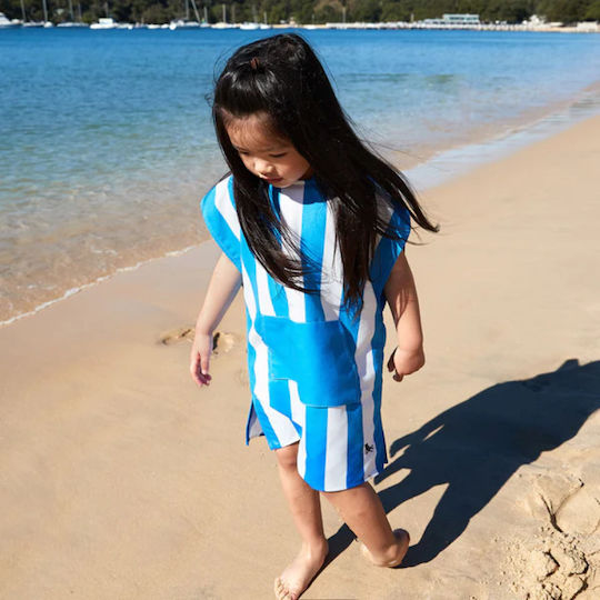 Dock & Bay Quickdry Bondi Kid's Beach Poncho Blue 66 x 49cm with Carrying Bag